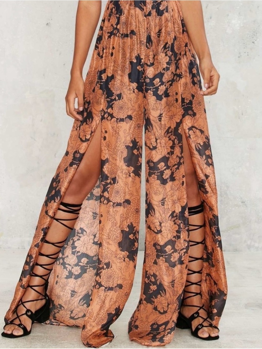 Nasty Gal Silk Floral Halter Jumpsuit - Picture 2 of 11